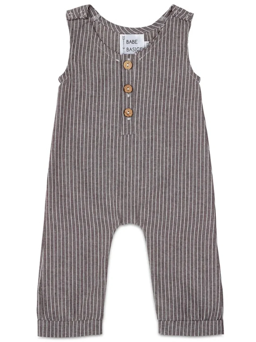Babe Basics Striped Linen Romper